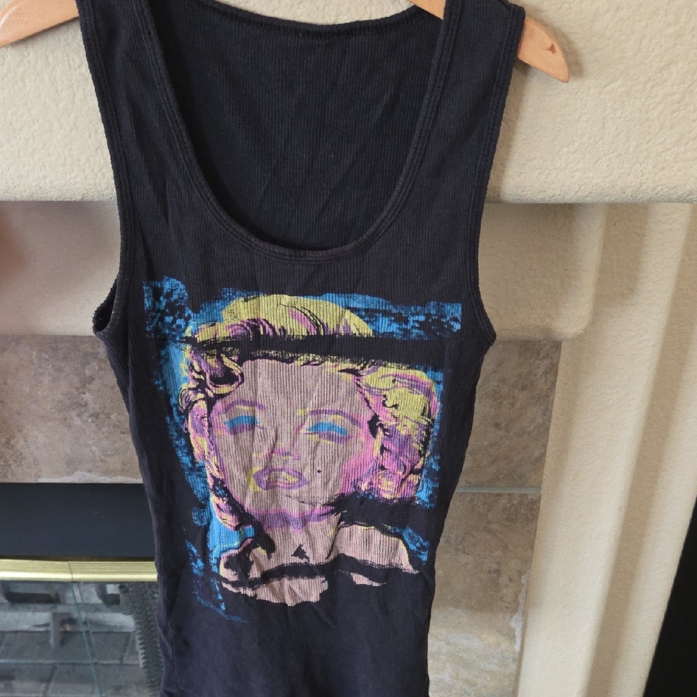 Black Graphic Tank Top